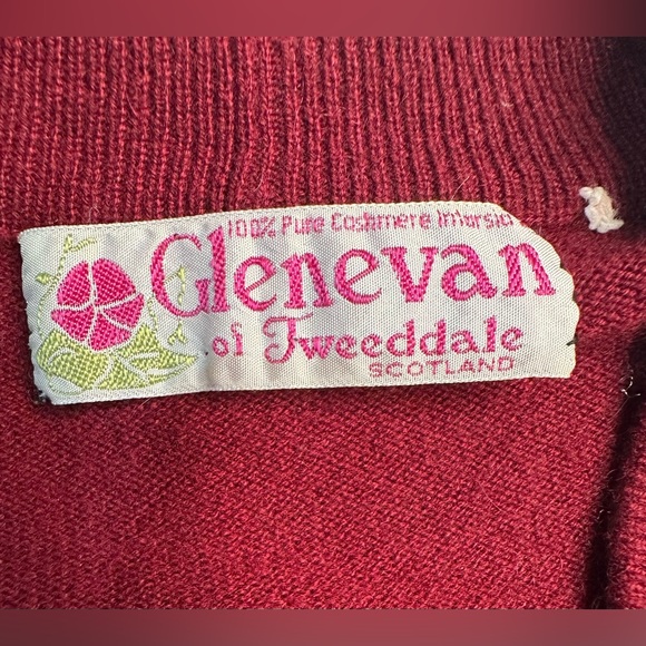 Vintage 90s Genevan of Tweeddale Burgundy Scottish Cashmere Turtleneck Sweater M - Picture 9 of 10